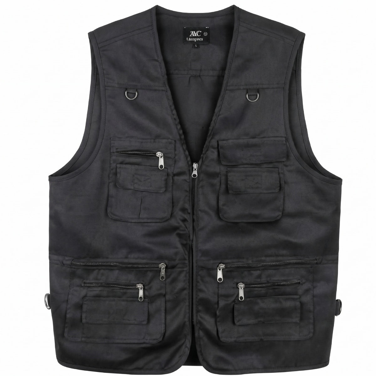 "New Men's Cotton Rich Waistcoat Jacket Multi Pocket Vest Outdoor Fishing Camping Activewear Sleeveless Traveling Photography Hiking Hunting Tactical Outerwear Gilet (Medium, Black) "