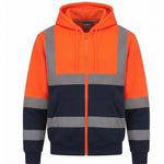 Men's Hi Vis Two Tone Hoodies Safety Fleece Sweatshirt Work Tops GO/RT Compliant Jumpers