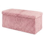Ottoman Foldable Ribbed Storage Box Bench