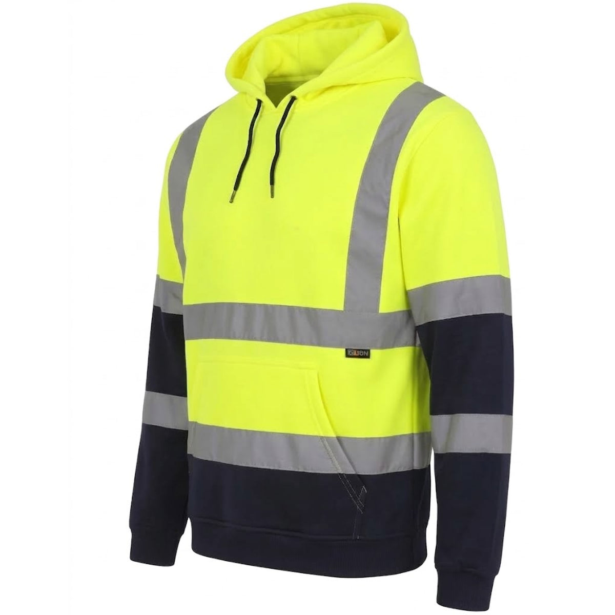 Men Hi Vis Viz Two Tone Hoodies Pullover Safety Super Soft Fleece Workwear Tops Pull Over High Visibility Security Super Soft Cosy Fleece Hoody Jumpers (3279)