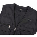 "New Men's Cotton Rich Waistcoat Jacket Multi Pocket Vest Outdoor Fishing Camping Activewear Sleeveless Traveling Photography Hiking Hunting Tactical Outerwear Gilet (Medium, Black) "