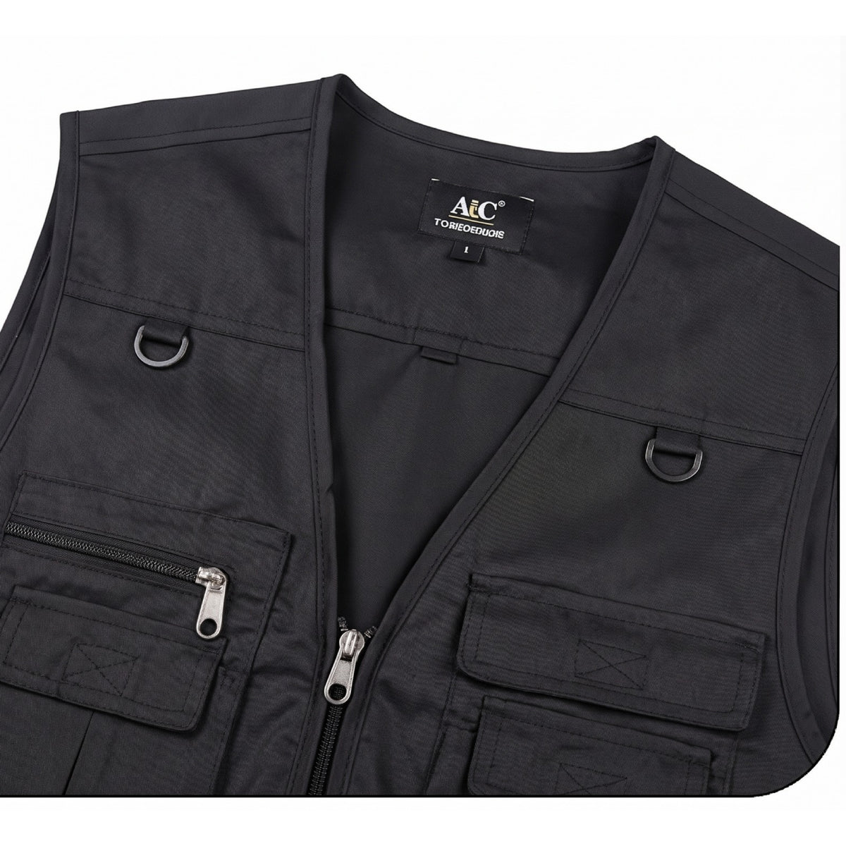 "New Men's Cotton Rich Waistcoat Jacket Multi Pocket Vest Outdoor Fishing Camping Activewear Sleeveless Traveling Photography Hiking Hunting Tactical Outerwear Gilet (Medium, Black) "