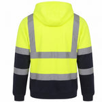 Men Hi Vis Viz Two Tone Hoodies Pullover Safety Super Soft Fleece Workwear Tops Pull Over High Visibility Security Super Soft Cosy Fleece Hoody Jumpers (3279)
