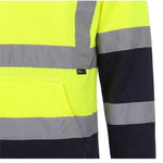 Men Hi Vis Viz Two Tone Hoodies Pullover Safety Super Soft Fleece Workwear Tops Pull Over High Visibility Security Super Soft Cosy Fleece Hoody Jumpers (3279)