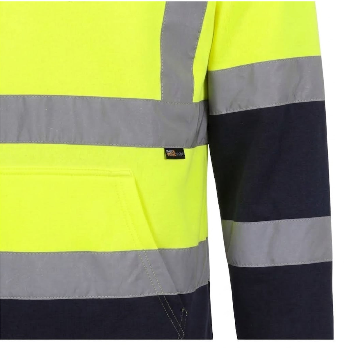 Men Hi Vis Viz Two Tone Hoodies Pullover Safety Super Soft Fleece Workwear Tops Pull Over High Visibility Security Super Soft Cosy Fleece Hoody Jumpers (3279)
